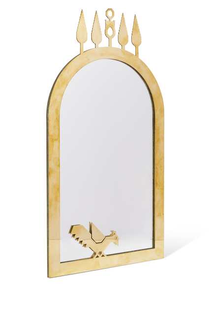 Cedar Design Brass Plated Mirror